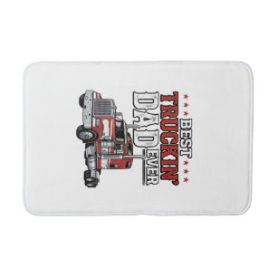 Best Truckin Dad Ever Vintage Truck Shirt Design_1 Bath Mat