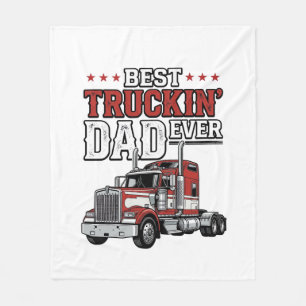 Best Truckin Dad Ever Vintage Truck Shirt Design_1 Fleece Blanket