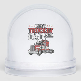 Best Truckin Dad Ever Vintage Truck Shirt Design_1 Snowglobe