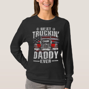 Best Truckin' DADDY Ever USA Flag T-Shirt Father's