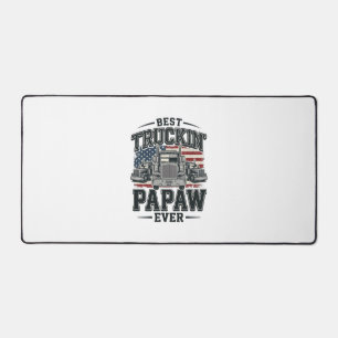 Best Truckin' Papaw Ever Vintage Trucker Vector_1 Desk Mat