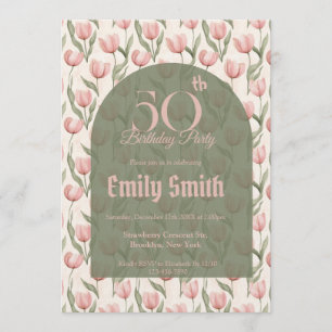 Best Tulip Floral Her Birthday Invitation