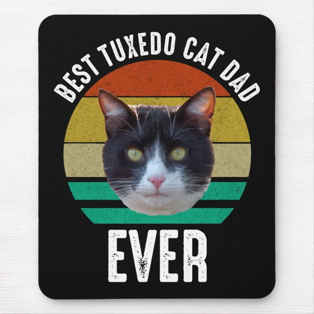 Best Tuxedo Cat Dad Ever Mouse Mat (Front)