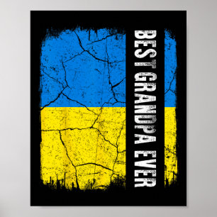 Best Ukrainian Grandpa Ever Ukraine Flag Father's  Poster