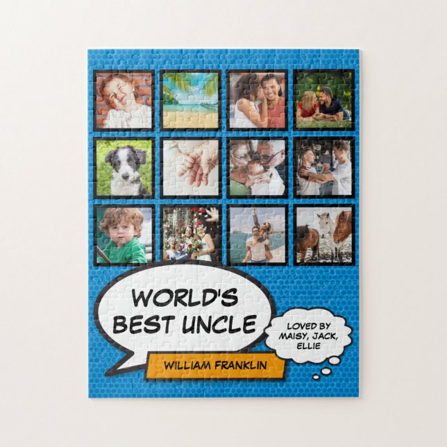 Best Uncle 12 Photo Blue Fun Comic Book Modern Jigsaw Puzzle (Vertical)