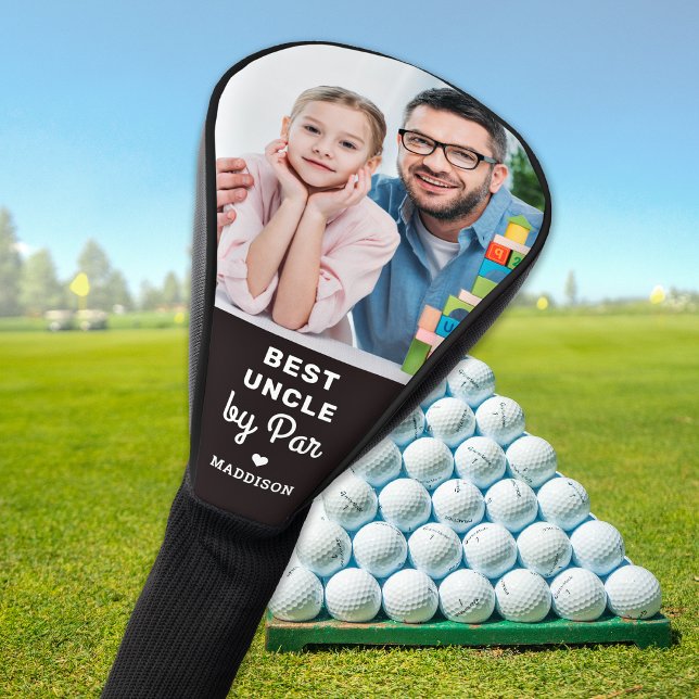 Best UNCLE By Par Custom Photo Father's Day Golf Head Cover (Creator Uploaded)