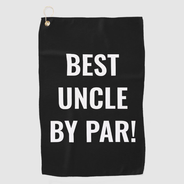 Best Uncle by Par Sports Golfer Lettering Golf Towel (Front)