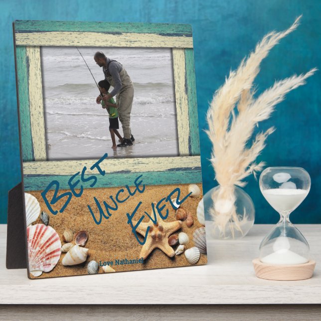 Best Uncle Ever Beach Sea Personalized Photo Gift  Plaque (Side)