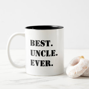 Best. Uncle. Ever. Black Stencil Two-Tone Coffee Mug