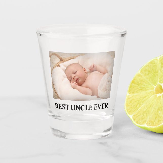 Best Uncle Ever Family Photo Shot Glass (Front)