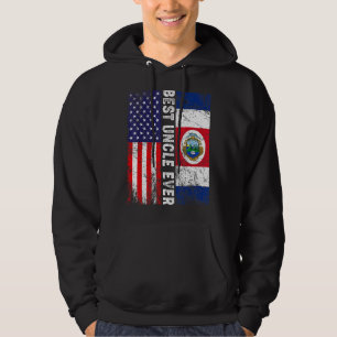 Best Uncle Ever Father's Day Costa Rica Us Flag Hoodie