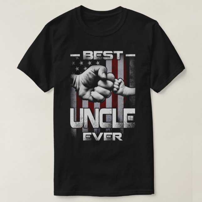 Best Uncle Ever Fist-bump US Flag T-Shirt (Design Front)