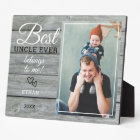 Best Uncle Ever Gift Photo Rustic Grey Wood  