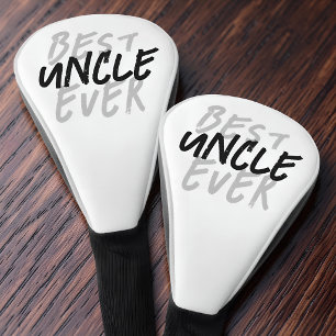 Best Uncle Ever Modern Black and Grey Grunge Golf Head Cover