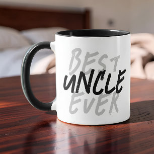 Best Uncle Ever Modern Black and Grey Grunge Mug