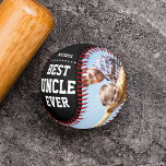 BEST UNCLE  EVER Modern Cool Name Message Photo Baseball<br><div class="desc">Perfect for the coolest uncle: A modern BEST UNCLE EVER customised baseball with 2 favourite photos in colour, his name, and a sweet message from you as well as names and year. Great Holiday gift or an awesome surprise for his birthday, surely a keepsake he'll love for years to come....</div>