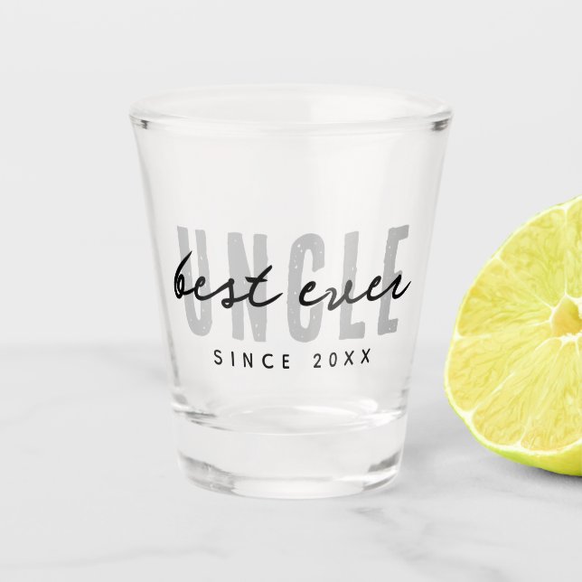 Best Uncle Ever Modern Elegant Simple Father's Day Shot Glass (Front)