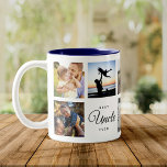 Best Uncle Ever Modern Trendy Family Photo Collage Two-Tone Coffee Mug<br><div class="desc">For the Best Uncle Ever: a trendy,  cool,  modern mug with your personal family photo collage,  special message,  and names.</div>
