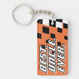 Best Uncle Ever Motorsport Racing Modern Chequered Key Ring