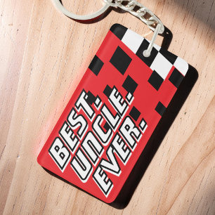 Best Uncle Ever Motorsport Racing Modern Chequered Key Ring