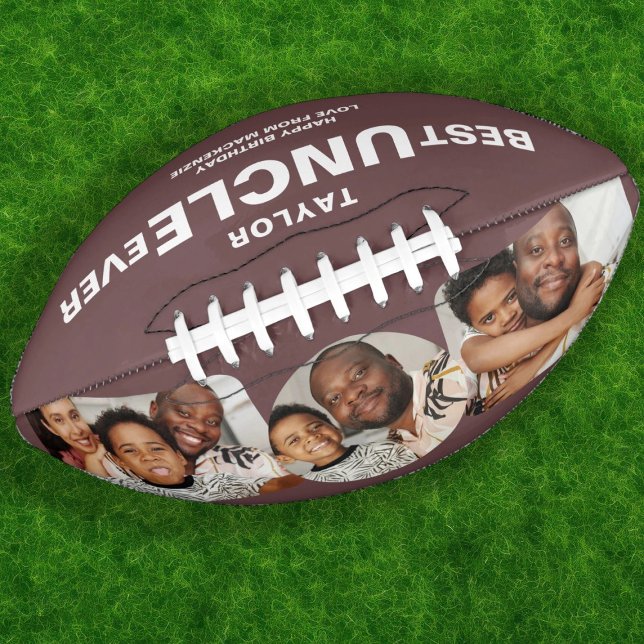 Best Uncle Ever Personalised Photo and Text American Football (Best Uncle Ever Personalized Photo and Text Football by Ricaso. Photo gifts for sports fans.)