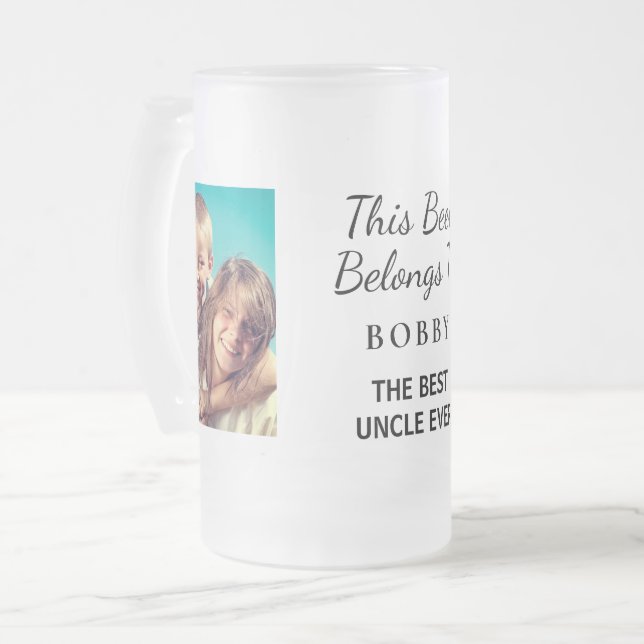 Best Uncle Ever Photo Frosted Glass Beer Mug (Front Left)