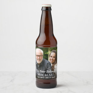 Best Uncle Ever Photo Personalised Beer Bottle Label