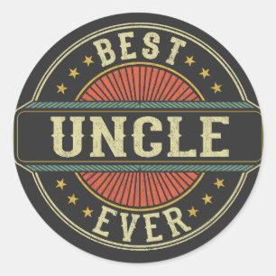 Best Uncle Ever Retro Vintage Uncle Fathers Day Classic Round Sticker