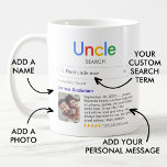 Best Uncle Ever Search Results Photo & Message Coffee Mug<br><div class="desc">This playful and heartwarming mug design is the ultimate way to celebrate the best uncle ever. Designed to look like a search engine result, it humorously confirms your uncle as the top "result, " complete with a personal message and custom photo. The vibrant and modern design, paired with a heartfelt...</div>