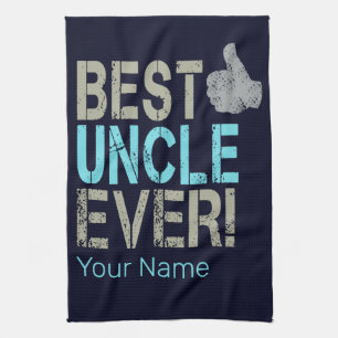 Best Uncle Ever Vintage Design With Thumb Up Tea Towel