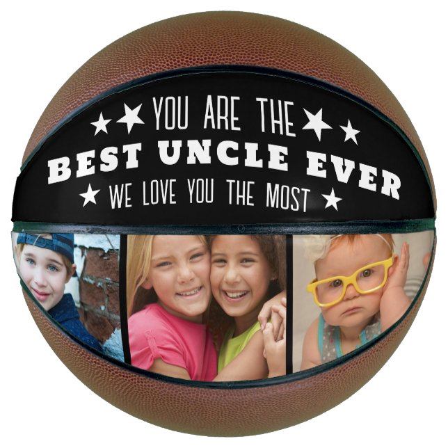 Best Uncle Ever We Love You 3 Photo Collage Basketball (Front)