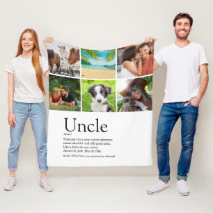 Best Uncle, Funcle Definition 6 Photo Fun Fleece Blanket