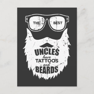 Best Uncles Beards Tattoos Husband Postcard