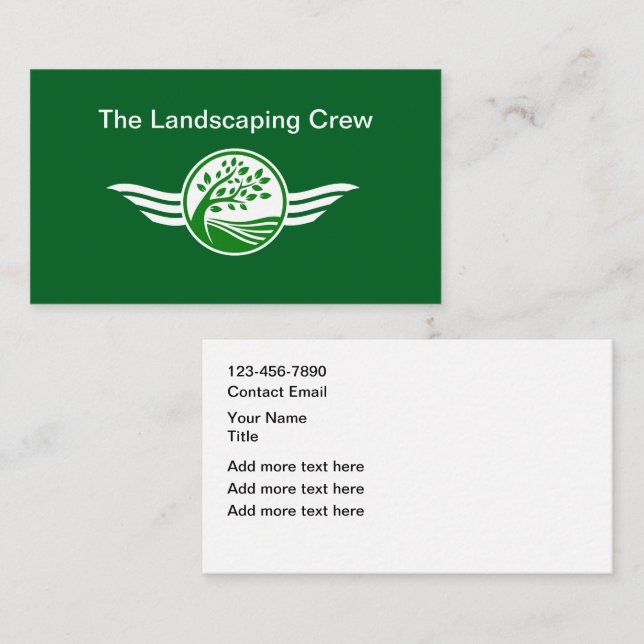 Best Unique Landscaping Service Appointment Card (Front/Back)