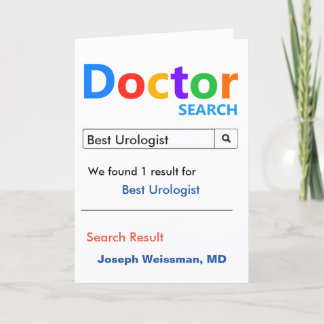 Best Urologist Search Thank You Card
