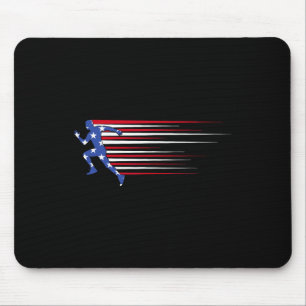 Best Usa American Flag Track And Field Gift Team M Mouse Mat