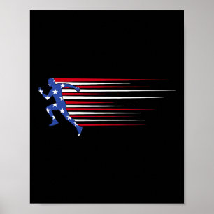 Best Usa American Flag Track And Field Gift Team M Poster