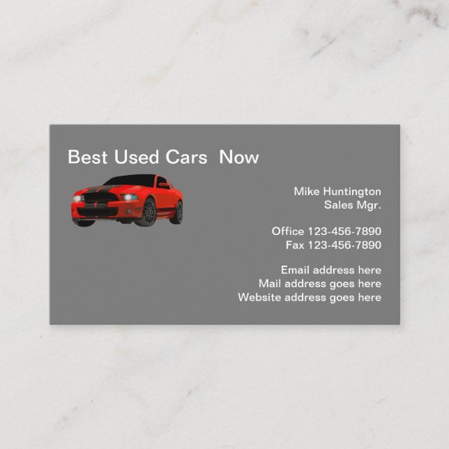 Best Used Car Dealer Business Card (Front)