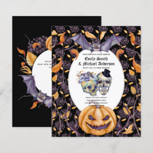 Best Value HALLOWEEN Wedding Invite Skulls Pumpkin