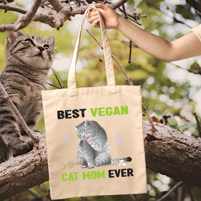 Best Vegan Cat Mum Ever Tote Bag (Creator Uploaded)