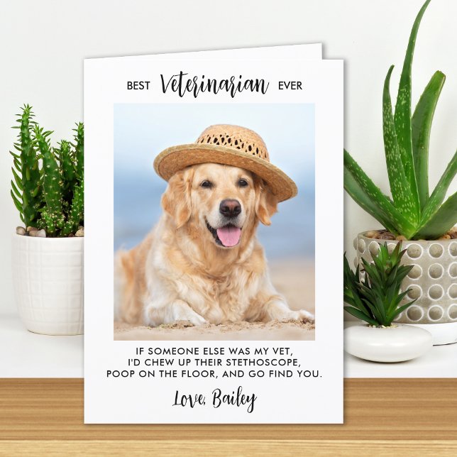 Best Veterinarian Ever Personalised Dog Pet Photo Thank You Card (Creator Uploaded)