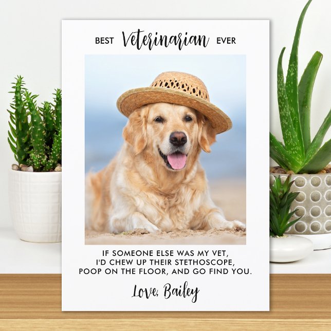 Best Veterinarian Ever Personalised Dog Pet Photo  Thank You Card (Creator Uploaded)