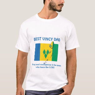 BEST VINCY DAD Strong Courageous Personalised T-Shirt