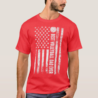best volleyball dad ever american flag T-Shirt