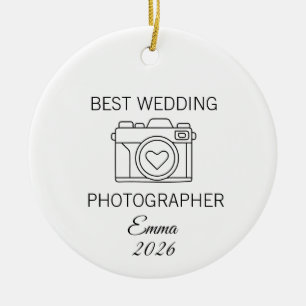 Best Wedding Photographer Keepsake Bridal Shoot Ceramic Tree Decoration