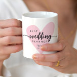 Best Wedding Planner Pink Heart Initials Coffee Mug<br><div class="desc">Toast to the best wedding planner with our Pink Heart Initials Coffee Mug. Featuring sophisticated black and white minimalist calligraphy and a delicate pink heart, this keepsake is ideal for the chaos coordinator or maid of honour. Personalise it with their initials for a heartfelt touch and express your gratitude for...</div>