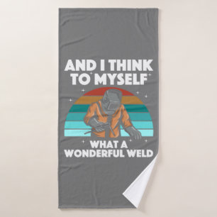 Best Welding Art Men Women Arc Welder Pipeliner Ir Bath Towel