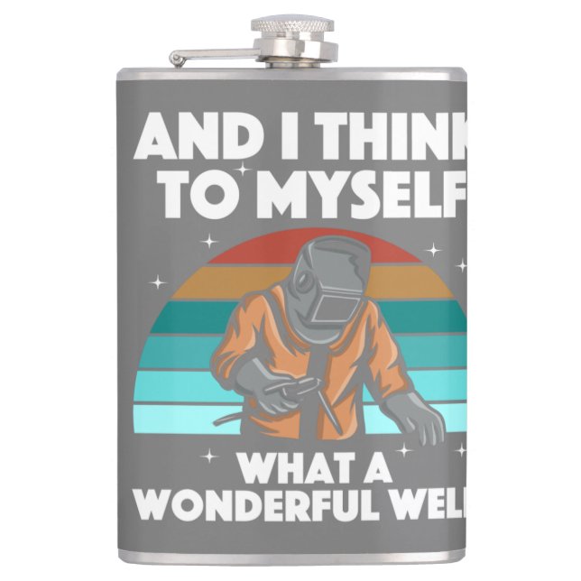 Best Welding Art Men Women Arc Welder Pipeliner Ir Hip Flask (Front)