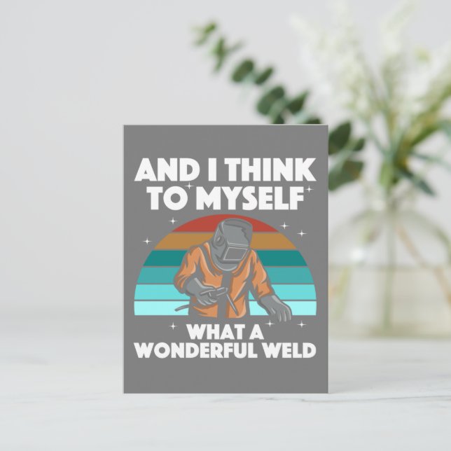 Best Welding Art Men Women Arc Welder Pipeliner Ir Postcard (Standing Front)