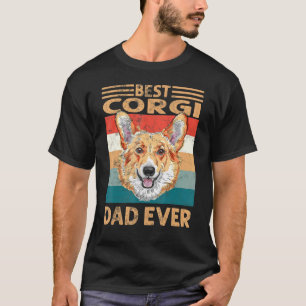 Best Welsh Corgi Pembroke Dad Ever Vintage Corgi D T-Shirt